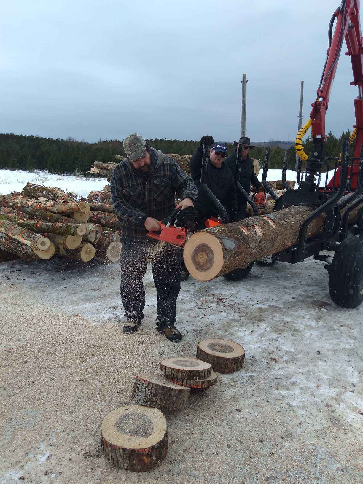 Brome County Fish and Game Club wood cutting contest  and 