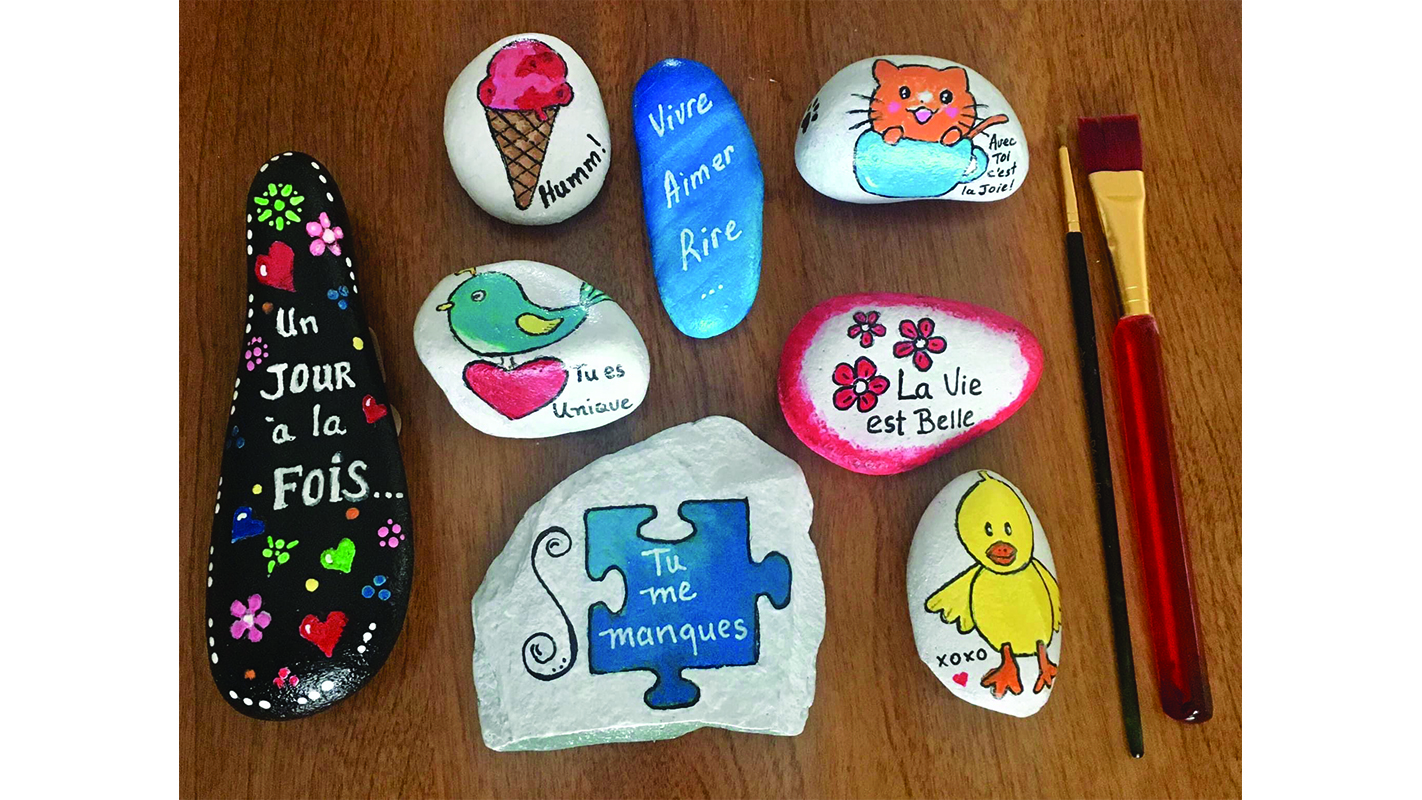 Painted pebbles of gratitude