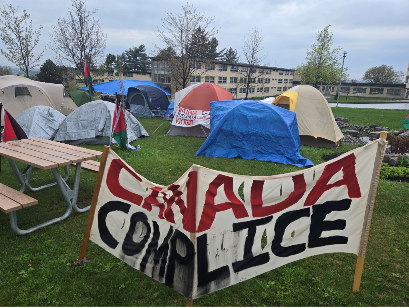 Pro-Palestinian encampment set up at Sherbrooke University